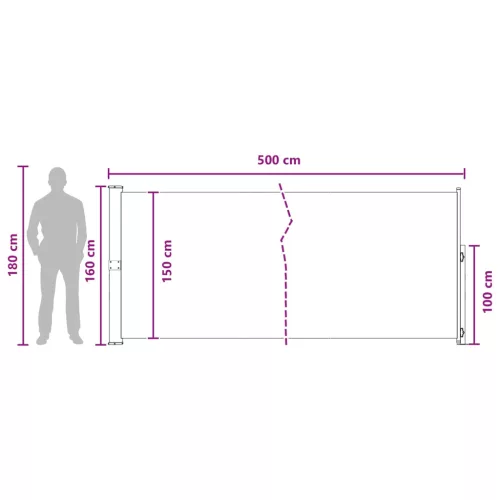  Húzható oldalsó napernyő Antracitszürke 500 x 160 cm Poliészter