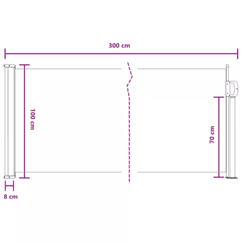  Húzható oldalsó napernyő Szürke 300 x 100 cm Poliészter