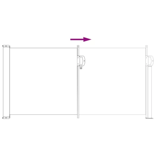  Húzható oldalsó napernyő Homokszín 500 x 100 cm Poliészter