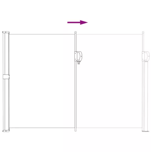  Húzható oldalsó napernyő Szürke 600 x 140 cm Poliészter