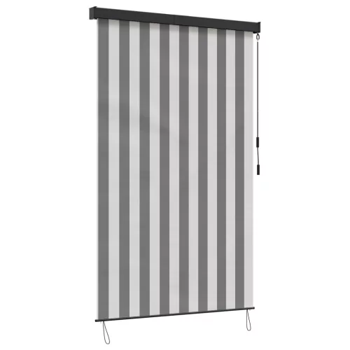  Roletta Antracit és Fehér 100 x 250 cm Szövet és Alumínium