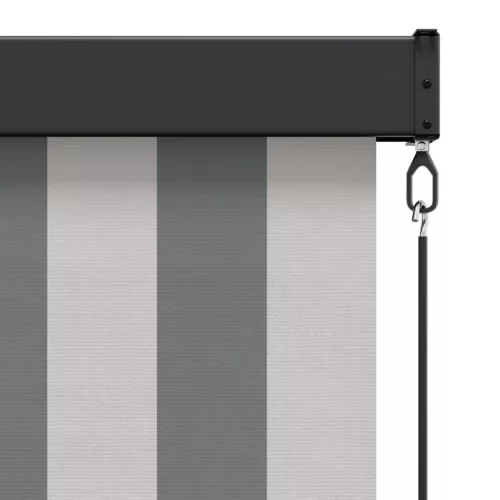  Roletta Antracit és Fehér 100 x 250 cm Szövet és Alumínium