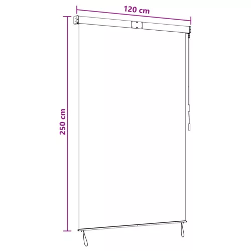  Roletta Világosszürke 120 x 250 cm Szövet és Alumínium
