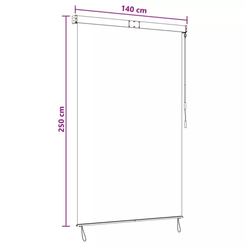  Roletta Barna 140 x 250 cm Szövet és Alumínium
