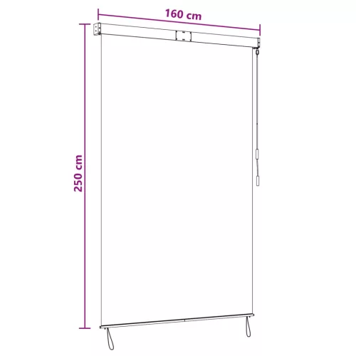  Roletta Világosszürke 160 x 250 cm Szövet és Alumínium