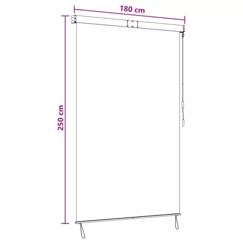  Roletta Fekete 180 x 250 cm Szövet és Alumínium