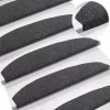  Öntapadós lépcsőszőnyegek 15 pcs Sötétszürke 80 x 24,5 x 3,5 cm