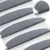  Öntapadós lépcsőszőnyegek Félkör 15 pcs Világosszürke