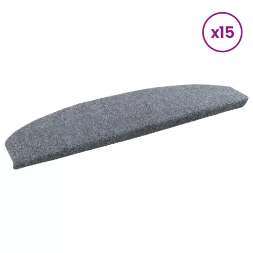 Öntapadós lépcsőszőnyegek Félkör 15 pcs Világosszürke