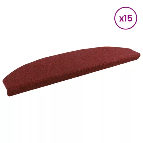  Öntapadós lépcsőszőnyegek Félkör 15 pcs Bordeaux piros
