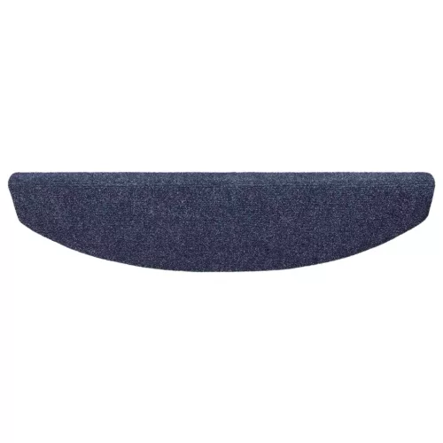  Öntapadós lépcsőszőnyegek Félkör 15 pcs Kék 80 x 24,5 x 3,5 cm