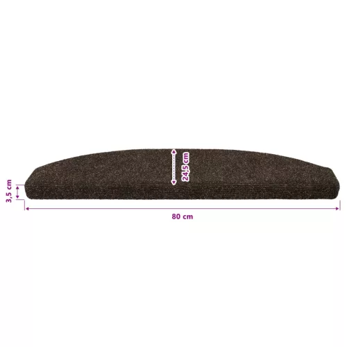  Öntapadós lépcsőszőnyegek 15 pcs Sötét Barna 80 x 24,5 x 3,5 cm