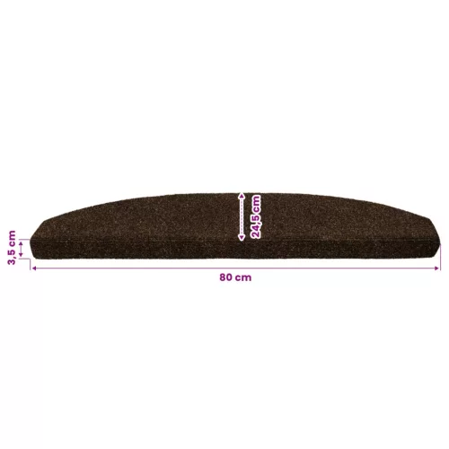  Öntapadós lépcsőszőnyegek 15 pcs Barna 80 x 24,5 x 3,5 cm