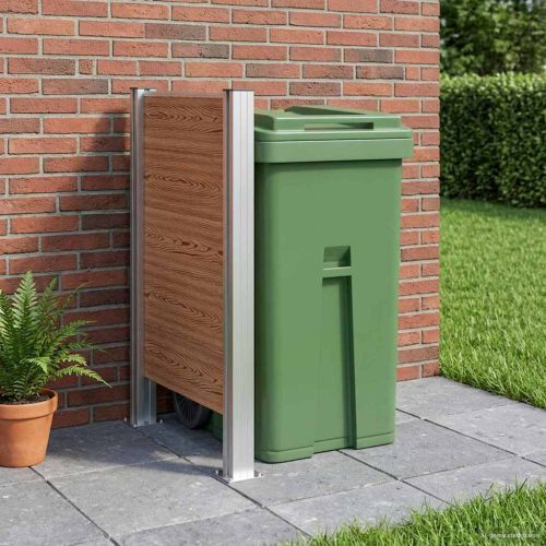  Hulladék Gyűjtő Kerítés Barna 85 x 12 x 115 cm Alumínium és WPC