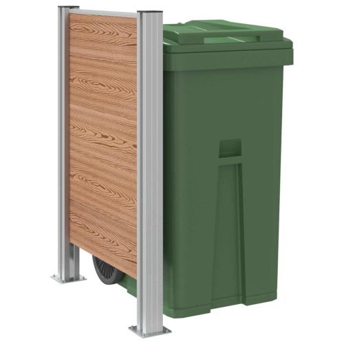  Hulladék Gyűjtő Kerítés Barna 85 x 12 x 115 cm Alumínium és WPC