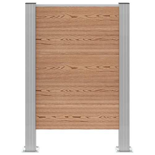  Hulladék Gyűjtő Kerítés Barna 85 x 12 x 115 cm Alumínium és WPC