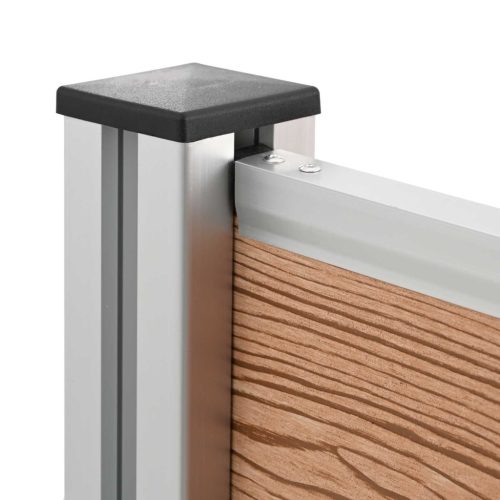  Hulladék Gyűjtő Kerítés Barna 85 x 12 x 115 cm Alumínium és WPC