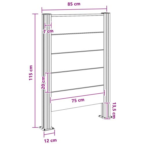  Hulladék Gyűjtő Kerítés Barna 85 x 12 x 115 cm Alumínium és WPC