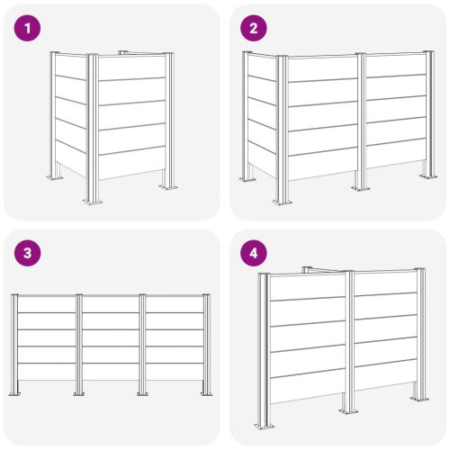  Hulladék Gyűjtő Kerítés Szürke 85 x 85 x 115 cm
