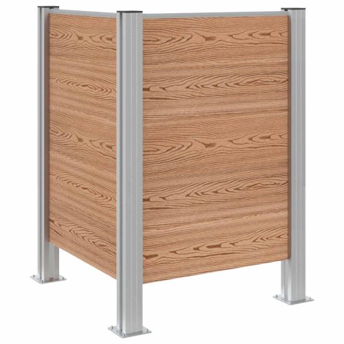  Hulladék Gyűjtő Kerítés Barna 85 x 85 x 115 cm Alumínium és WPC