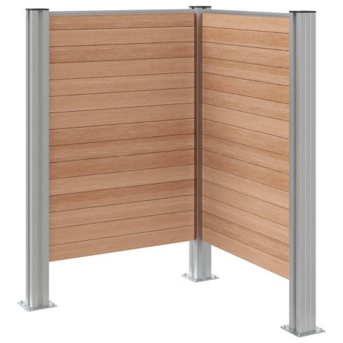  Hulladék Gyűjtő Kerítés Barna 85 x 85 x 115 cm Alumínium és WPC