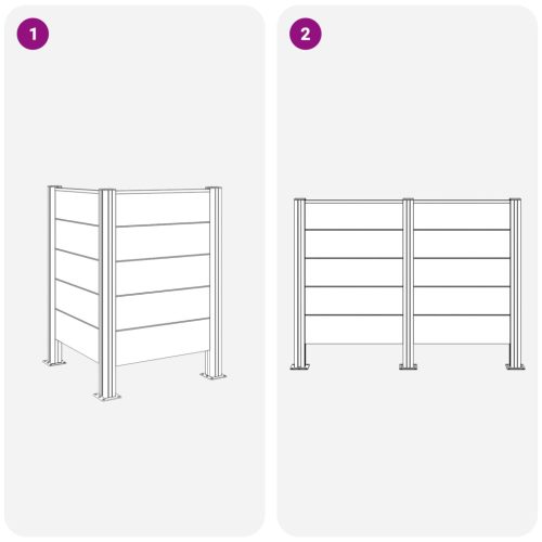  Hulladék Gyűjtő Kerítés Barna 85 x 85 x 115 cm Alumínium és WPC