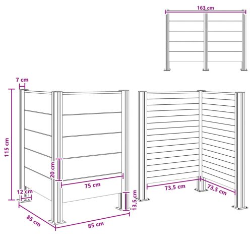  Hulladék Gyűjtő Kerítés Szürke 85 x 85 x 115 cm