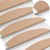  Öntapadós lépcsőszőnyegek Félkör 15 pcs Bézs 80 x 28 x 3,5 cm