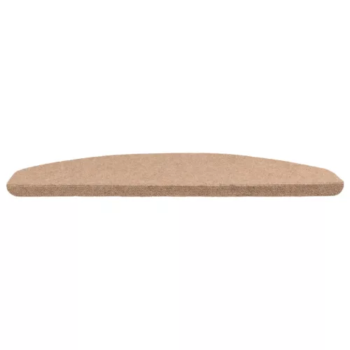  Öntapadós lépcsőszőnyegek Félkör 15 pcs Bézs 80 x 28 x 3,5 cm