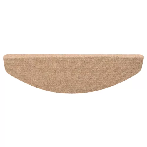  Öntapadós lépcsőszőnyegek Félkör 15 pcs Bézs 80 x 28 x 3,5 cm