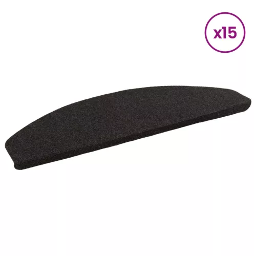  Öntapadós lépcsőszőnyegek Félkör 15 pcs Antracitszürke