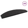  Öntapadós lépcsőszőnyegek Félkör 15 pcs Fekete 80 x 28 x 3,5 cm