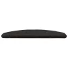  Öntapadós lépcsőszőnyegek Félkör 15 pcs Fekete 80 x 28 x 3,5 cm