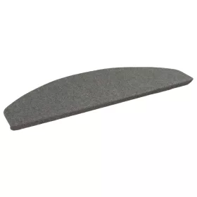    Öntapadós lépcsőszőnyegek Félkör 15 pcs Szürke 80 x 28 x 3,5 cm