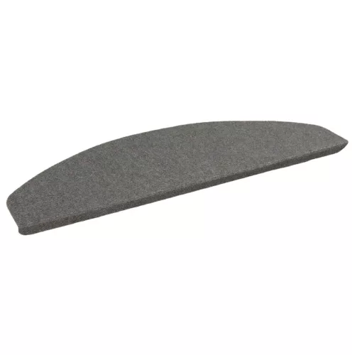  Öntapadós lépcsőszőnyegek Félkör 15 pcs Szürke 80 x 28 x 3,5 cm