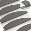  Öntapadós lépcsőszőnyegek Félkör 15 pcs Szürke 80 x 28 x 3,5 cm