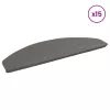  Öntapadós lépcsőszőnyegek Félkör 15 pcs Szürke 80 x 28 x 3,5 cm