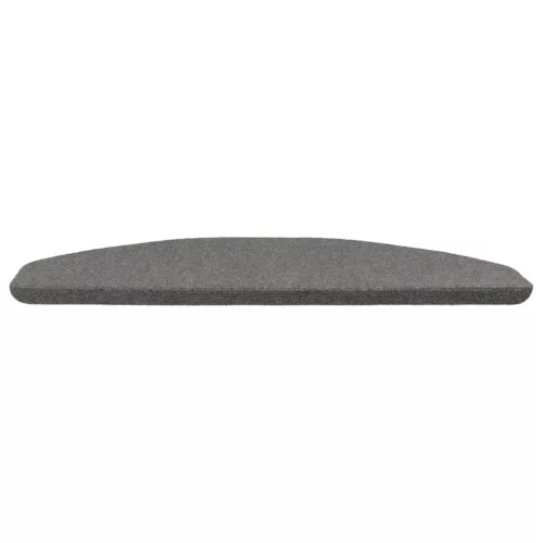  Öntapadós lépcsőszőnyegek Félkör 15 pcs Szürke 80 x 28 x 3,5 cm
