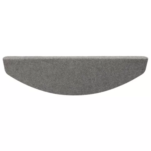  Öntapadós lépcsőszőnyegek Félkör 15 pcs Szürke 80 x 28 x 3,5 cm