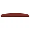  Öntapadós lépcsőszőnyegek Félkör 15 pcs Piros 80 x 28 x 3,5 cm