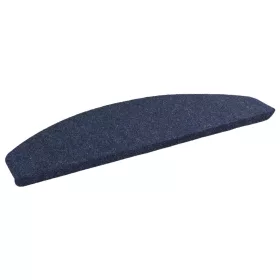    Öntapadós lépcsőszőnyegek Félkör 15 pcs Kék 80 x 28 x 3,5 cm