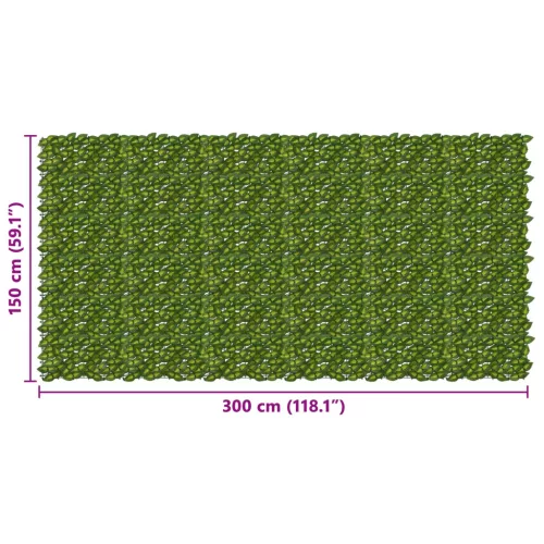  Erkély képernyő levelekkel Zöld és Sárga 300 x 150 cm