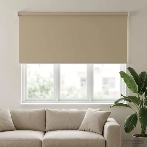  Roletta UV védelemmel Bézs 120 x 140 cm Poliészter