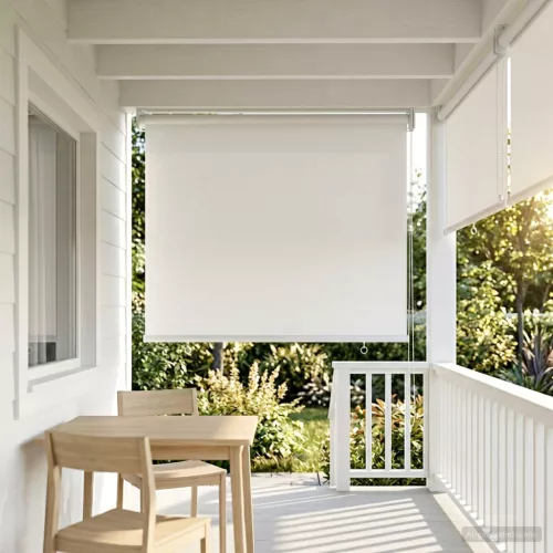  Roletta UV védelemmel Fehér 80 x 140 cm Poliészter