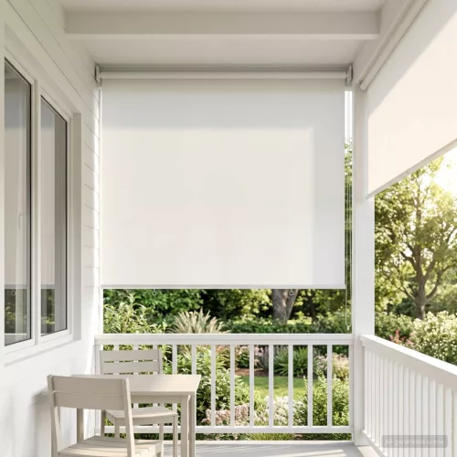  Roletta UV védelemmel Fehér 120 x 140 cm Poliészter