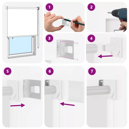  Roletta UV védelemmel Fehér 60 x 230 cm Poliészter