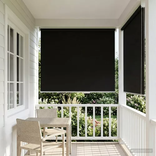  Roletta UV védelemmel Fekete 60 x 140 cm Poliészter
