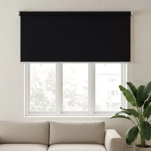  Roletta UV védelemmel Fekete 120 x 140 cm Poliészter
