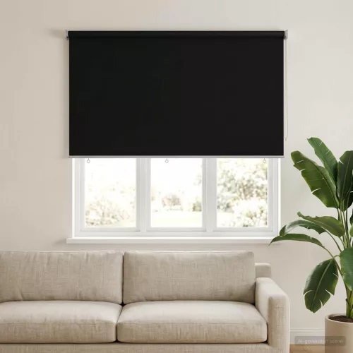  Roletta UV védelemmel Fekete 160 x 140 cm Poliészter