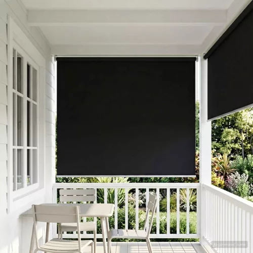 Roletta UV védelemmel Fekete 180 x 140 cm Poliészter